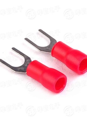 红色100只 SV1.25-4/3.2接线端子1.5平方Y型1-3U型线叉形端子叉子