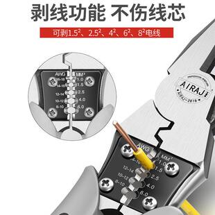 老虎钳尖嘴钳斜口钳大全钢丝钳家用多功能电工专用工业级钳子套装