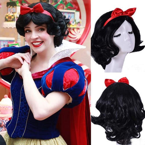 白雪公主假发欧美小说格林童话cosplay假毛节目演出黑色短卷发女