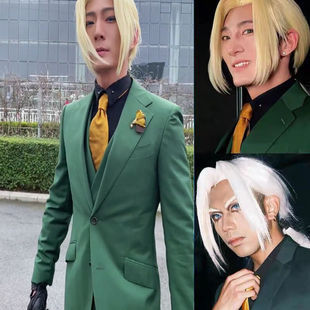 瓦龙cos假发动漫成龙历险记cosplay金色假毛舞台演出漫展男士头套