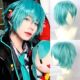 初音未来假发男生cos假毛vocaloid水蓝色初音性转短发头套 mikuo