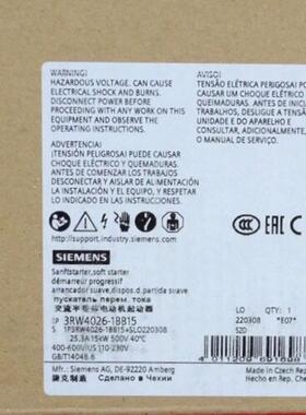 [德峰]Siemens 3RW4026-1BB15 西门子交流半导体