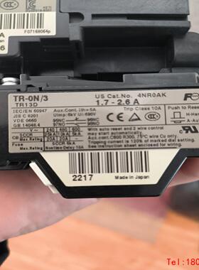 【非标价】FUJI富士型TR-0N热过载保护继电器TR-ON电流1.4