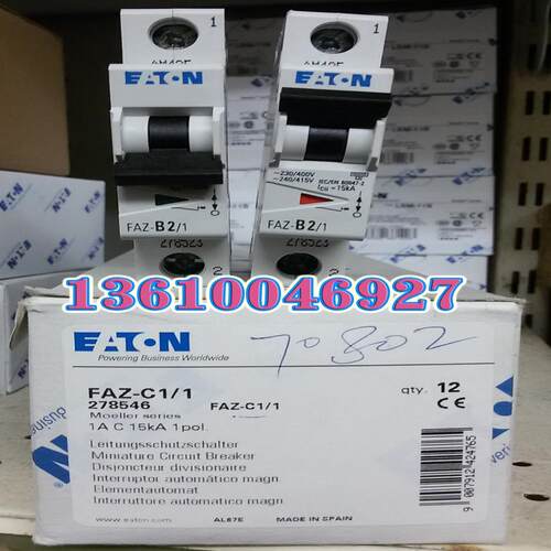 EATON MOELLER微断FAZ-B2/1 2A1P进口，带UL