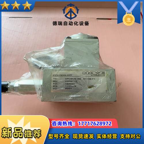 HAWE压力阀 型号VPDBVE16E S1109 F1议价