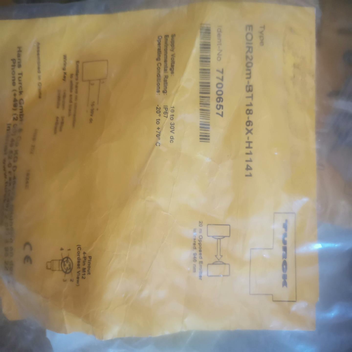 图尔克TURCK对射式光电传感器 EOIR20M-BT18-