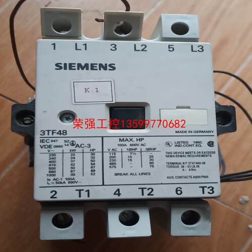 【荣强工控】西门子接触器3TF48，实物图片