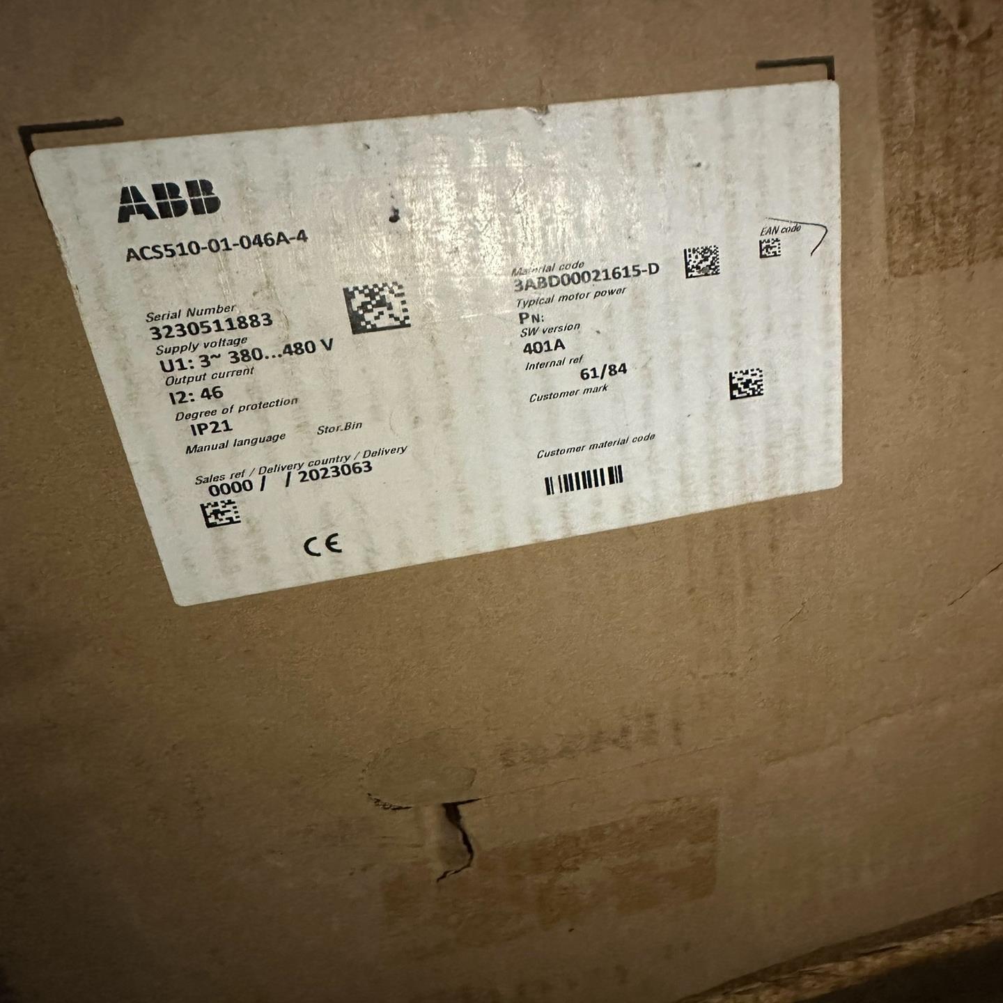 全新 变频器 acs510-01-046a-4 22k