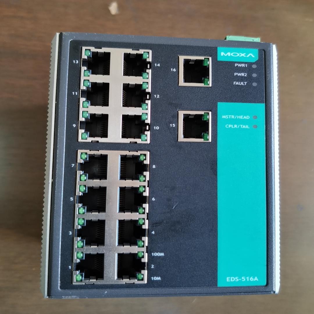 moxa工业网络交换机EDS-516A，，功能正常使