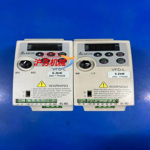台达200W变频器VFD002L21A，成色如图，正常拆