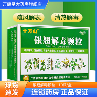十万山 银翘解毒颗粒15g*10袋/盒 头痛咳嗽风热感冒发热清热解毒