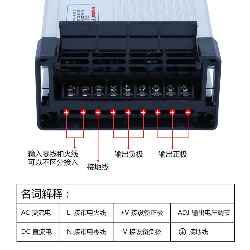 明伟FY-400-12V33A户外发光字防雨开关电源24V招牌灯防水变压器5V