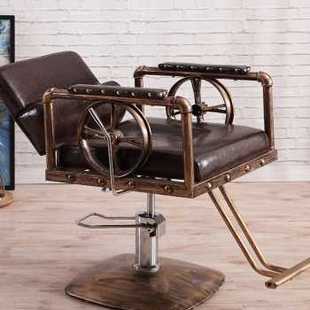 剪品 爆复古铁艺美发椅理发店理发椅发廊专用椅子可升降调节椅欧式