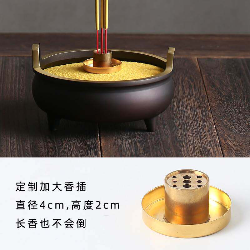 香炉家用室内纯铜供奉上香大号佛前香火炉鼎炉财神爷插香