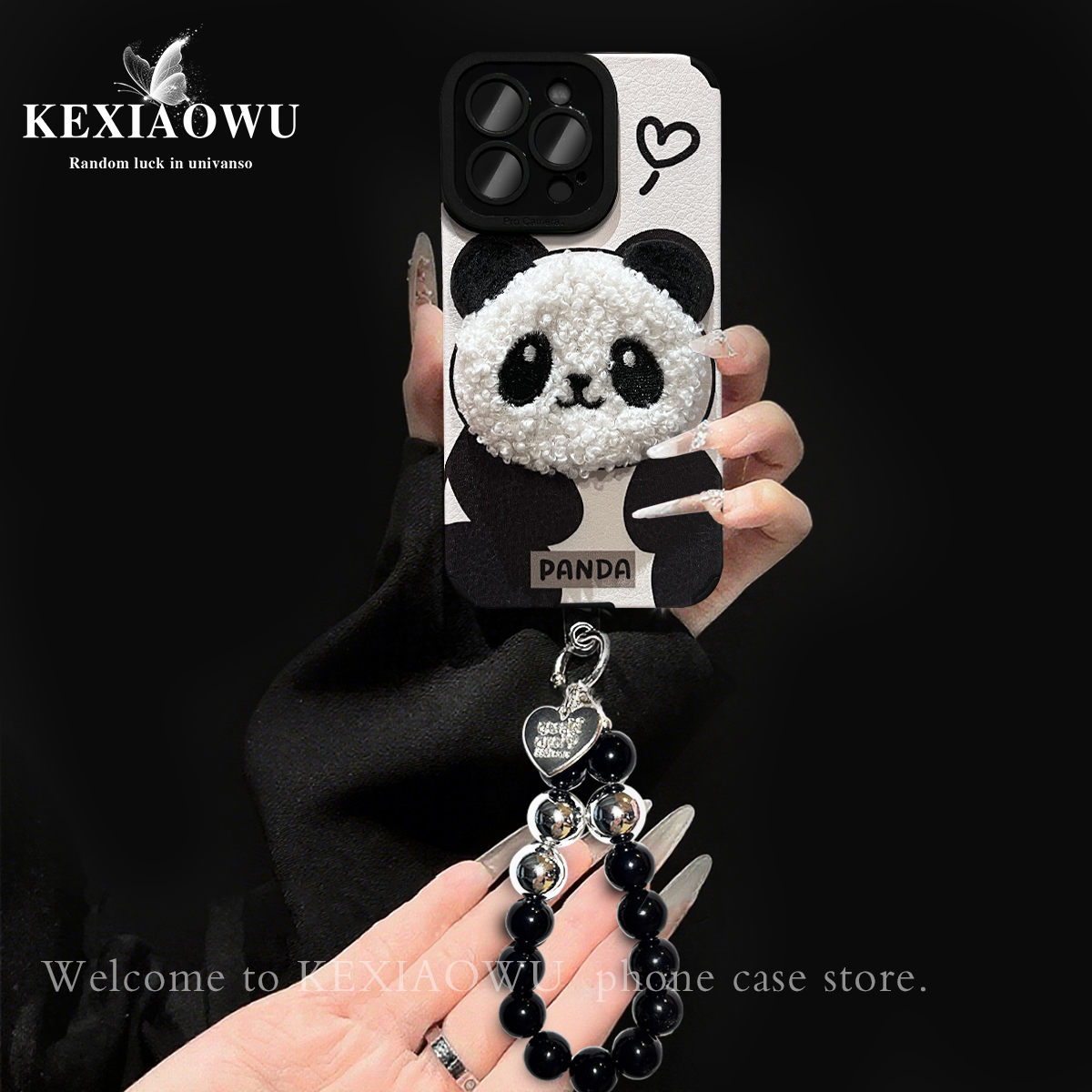 适用oppofindx8毛绒熊猫手机壳