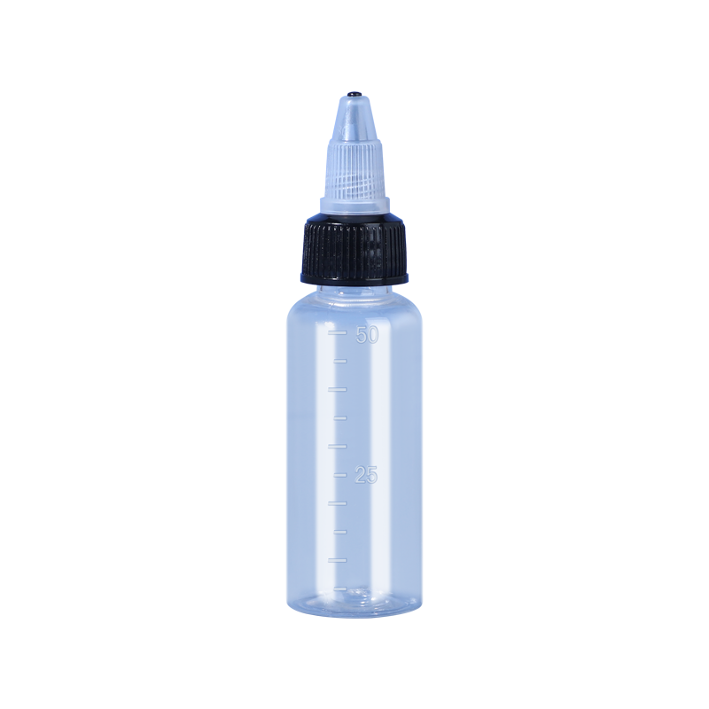 带刻度分装瓶挤压墨水瓶30/50/100mlPET透明啫喱瓶塑料空瓶一体盖
