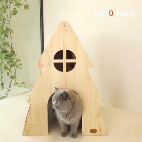 夏季实木猫抓板funfield猫窝爬架