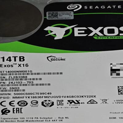 希捷14T X16 ST14000nm001G   SATA