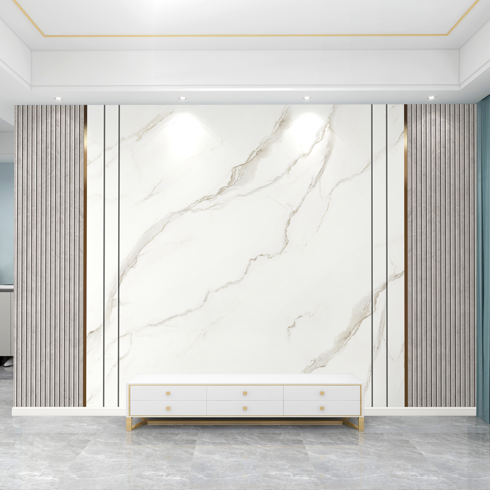 墙纸3d立体现代简约格栅电视背景墙壁纸客厅壁布卧室壁画沙发墙布