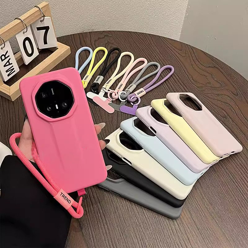 简约多巴胺液态手提绳适用华为mate70rs非凡大师手机壳新款高级感mate60pro+纯色pura70ultra防摔mt50外壳女