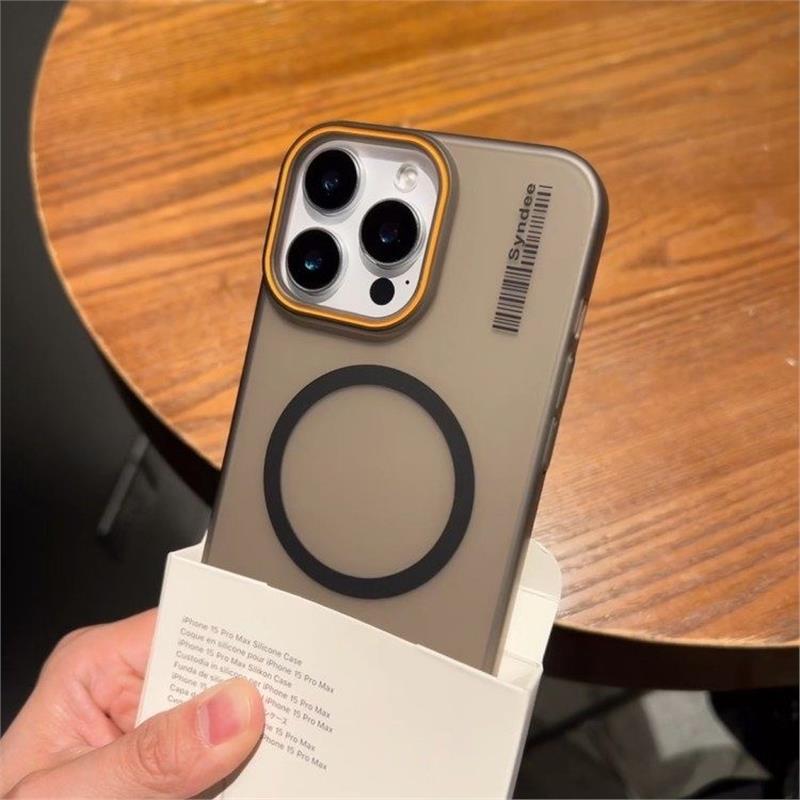 【】ins裸机感超薄透黑色适用iPhone16promax手机壳苹果1514plus全包磁吸硬壳13Pro情侣款12橙色镜头圈11
