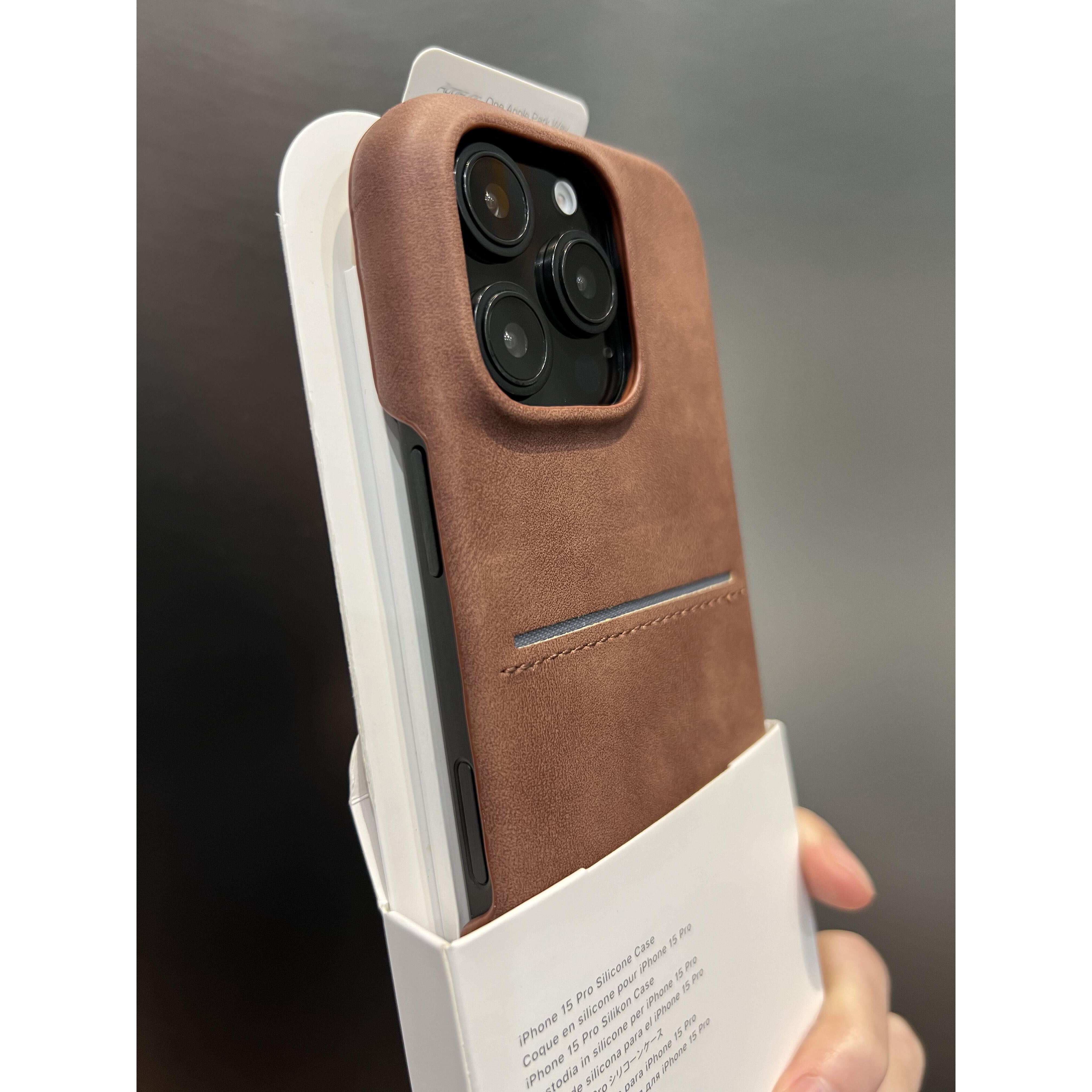设计感小众插卡轻奢羊巴皮肤感适用苹果16Pro手机壳iphone15promax新款14pro简约16plus半包无边框13防摔12套