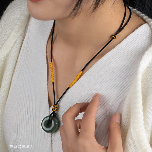 平安扣戒指玉佩翡翠吊坠项链绳