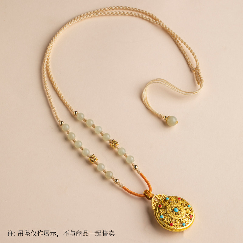 和田玉吊坠挂绳平安扣无事牌挂绳