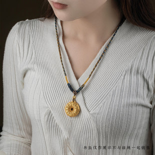 手工编织吊坠项链男款绳玉佩挂绳高端平安扣翡翠玉石器黄金吊坠绳