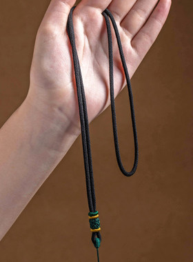 黄金玉坠蜜蜡项链挂绳手工编织绳