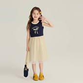 甜美公主纱裙女孩蝴蝶结背心连衣裙 Yumi妈 童裙女童韩版 25C231