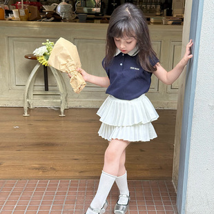 上衣女童宝宝撞色小翻领POLO背心25C067 Yumi妈夏儿童休闲T恤无袖