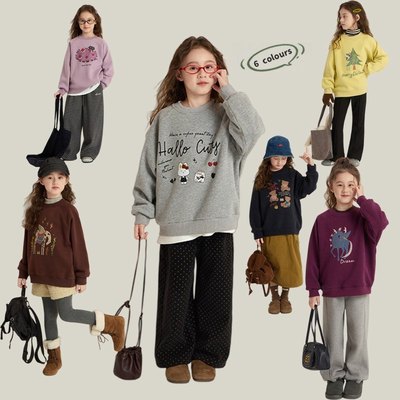 Yumi妈女童加绒加厚卫衣