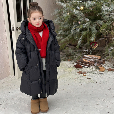 新款冬季男女宝新国标90白鸭绒长款羽绒服       24YR045