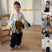 Yumi妈儿童针织打底衫 秋冬女童抗起球腈纶中领抗打底毛衣25H166