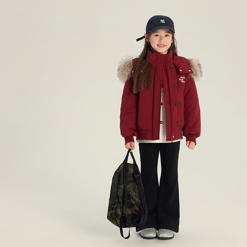 Yumi妈女童冬季美式复古大毛领连帽棉服儿童抗寒派克服外套25M085,童装/婴儿装/亲子装,普通外套,淘宝优惠券,粉丝福利购,淘宝优惠卷