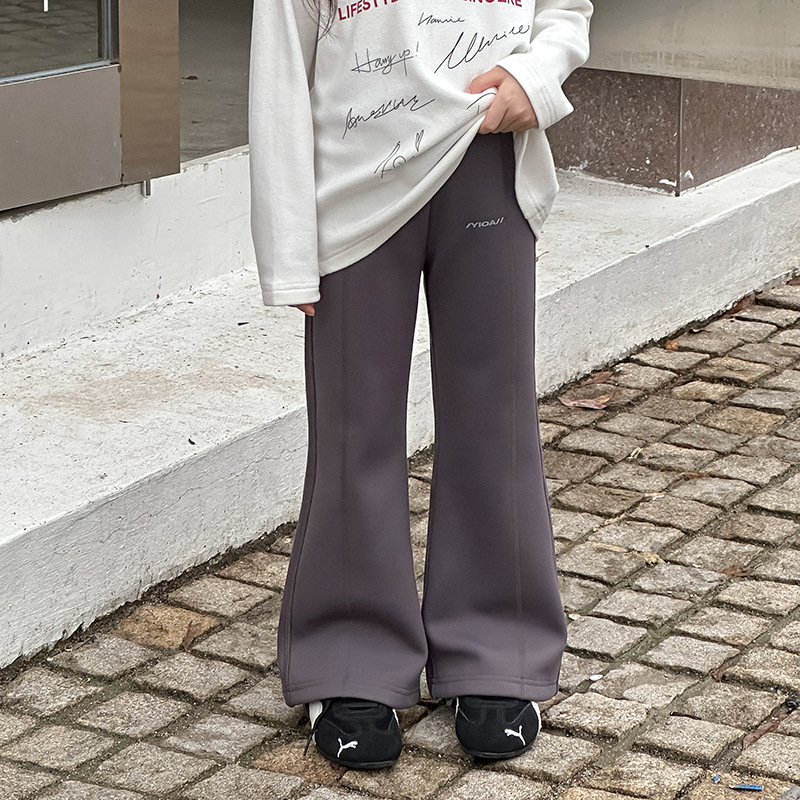 Yumi妈儿童冬装230克加绒喇叭裤