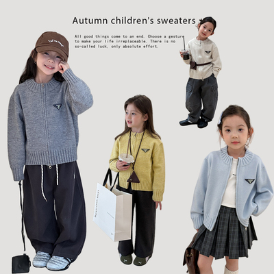儿童保暖毛衣女童宝宝拉链针织