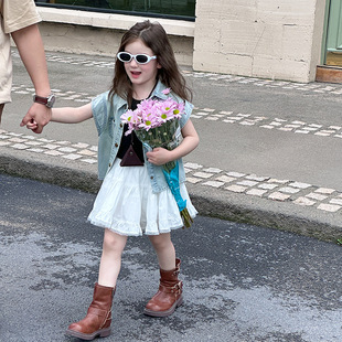 女童韩版莱赛尔天丝牛仔衬衫