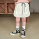 Yumi妈防走光工装 抽绳短裙女童裙子洋气百搭开叉半身裙 25B011