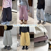 Yumi妈女童秋季 25G050 质感水洗棉休闲卫裤 裤 子儿童高品质