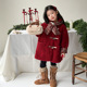 中长款 Yumi妈女童冬季 红色喜庆拜年服儿童韩版 大衣毛绒外套25M047
