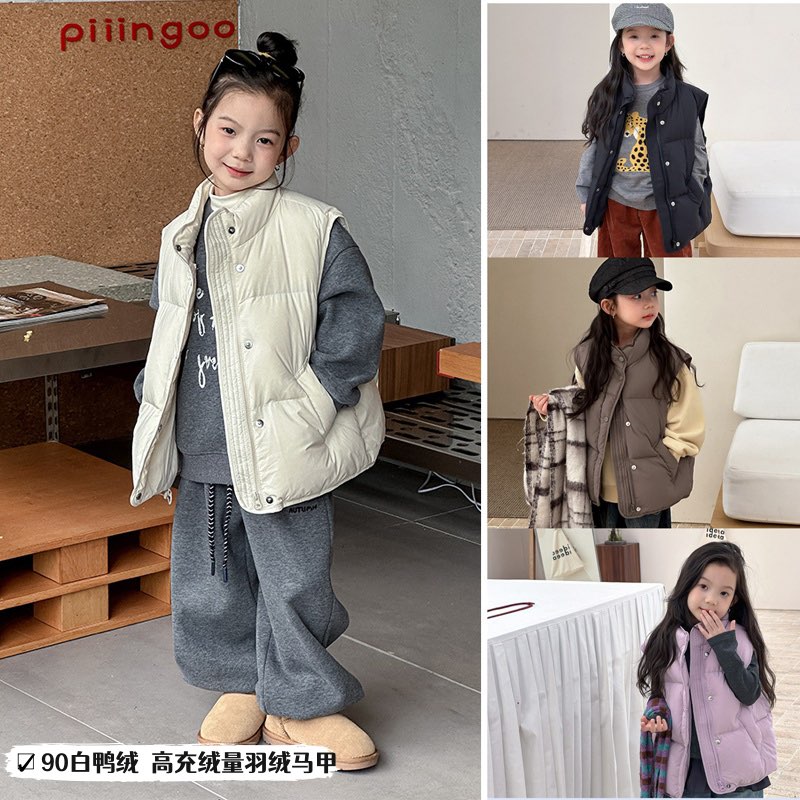 Yumi妈新国标90白鸭绒羽绒马甲