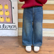 儿童复合一体保暖复古牛仔裤 女童裤 子潮冬季 24Z167