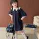 Yumi妈 女童公主连衣裙儿童可爱娃娃翻领撞色学院风裙子 25C221