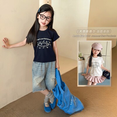 女童夏莱赛尔棉星空短袖T恤