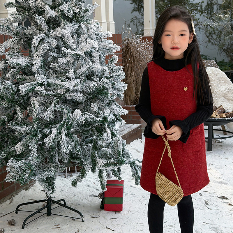 Yumi妈女童过年红色公主连衣裙新年款裙子爱心毛呢背心裙25M007,童装/婴儿装/亲子装,连衣裙,淘宝优惠券,粉丝福利购,淘宝优惠卷