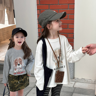 T恤 女童卡通长袖 25G066 奥戴尔双纱小狗打底衫 Yumi妈儿童秋季