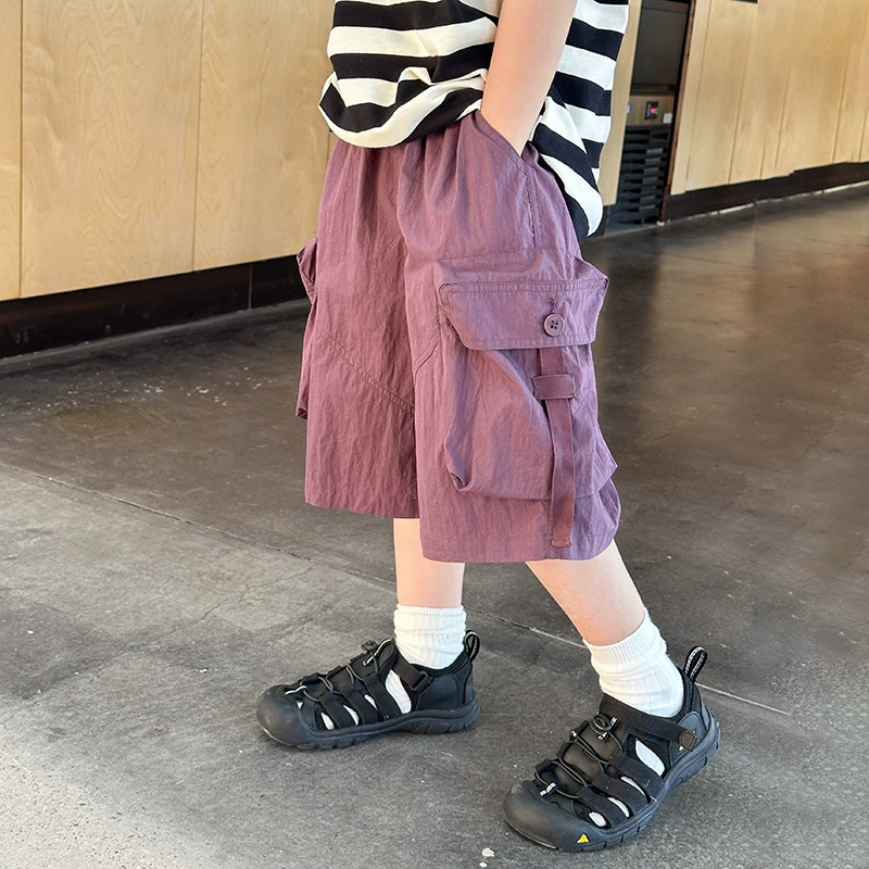 Yumi妈儿童凉爽宽松速干裤男女中大童帅气口袋工装短裤潮  25B135,童装/婴儿装/亲子装,裤子,淘宝优惠券,粉丝福利购,淘宝优惠卷