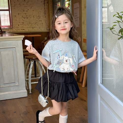 女童甜美立体蝴蝶结短袖